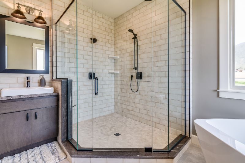 New Shower with Glass Doors